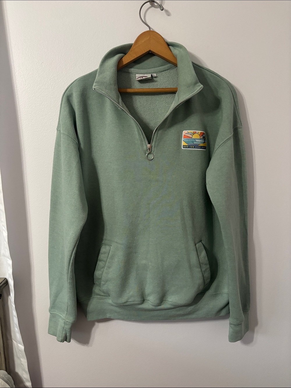 Ron Jon Surf Shop Sage Green Quarter-Zip Pullover Sweatshirt